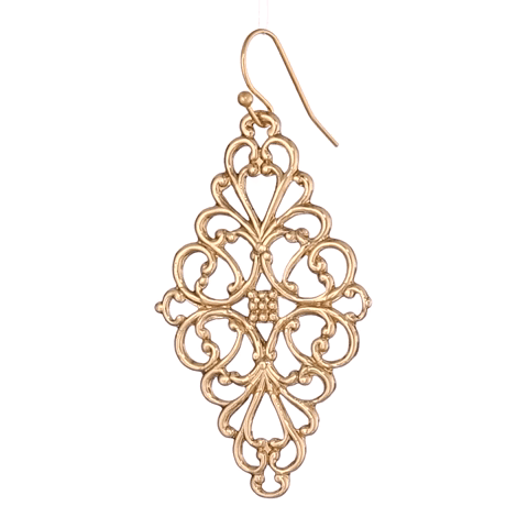 1928 Jewelry Filigree Diamond Drop Earrings