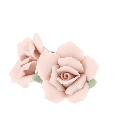 1928 Bridal Pink Porcelain Rose Post Earrings