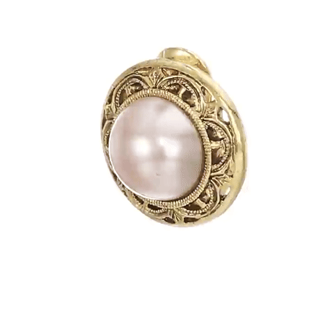 1928 Jewelry Rosabella Pink Faux Pearl Button Clip On Earrings