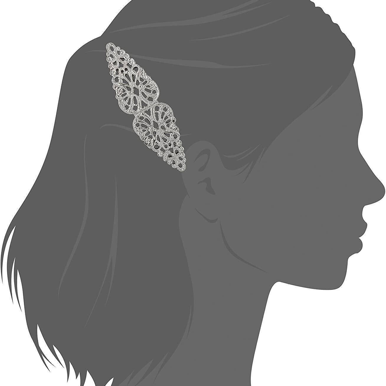 1928 Jewelry Wing Filigree Hair Barrette