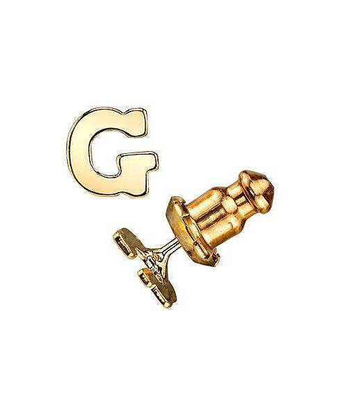 1928 Jewelry Gold Initial Button Earrings