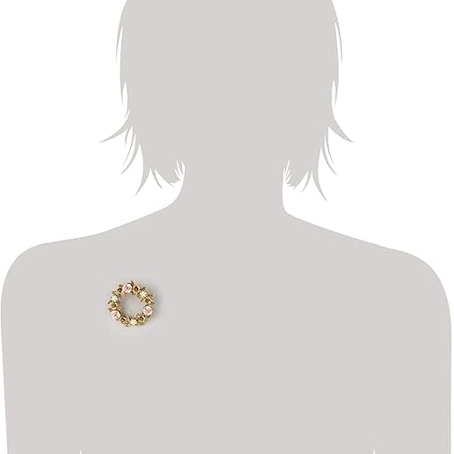 1928 Bridal Pink Porcelain Rose Wreath Brooch