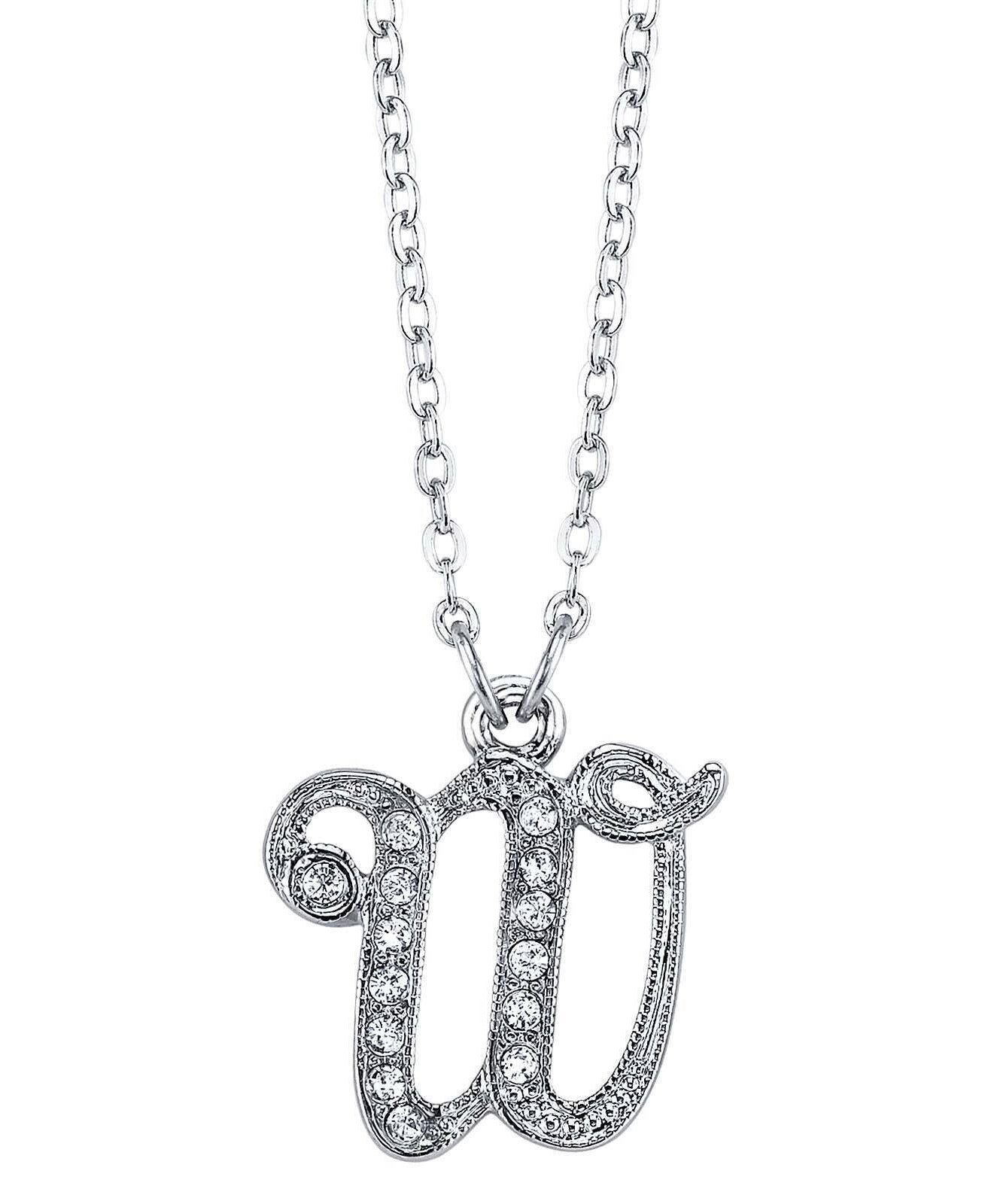 1928 Jewelry European Crystal Initial Necklace 16" + 3" Extender