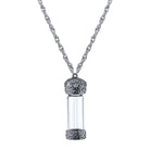 1928 Jewelry Antiqued Vine & Crystal Glass Vial Necklace 30"