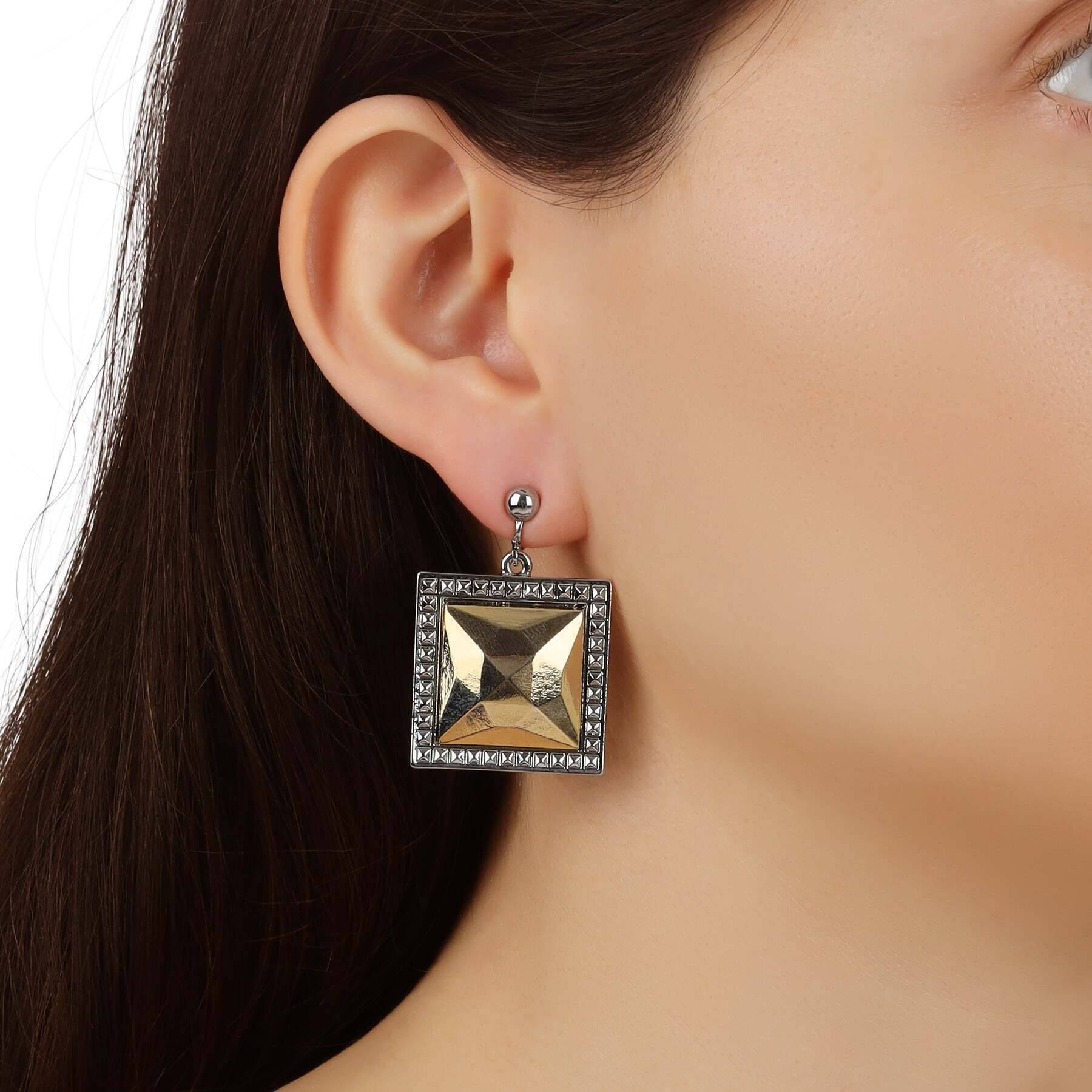 1928 Jewelry Fusion Lux Large Square Clip On Earrings