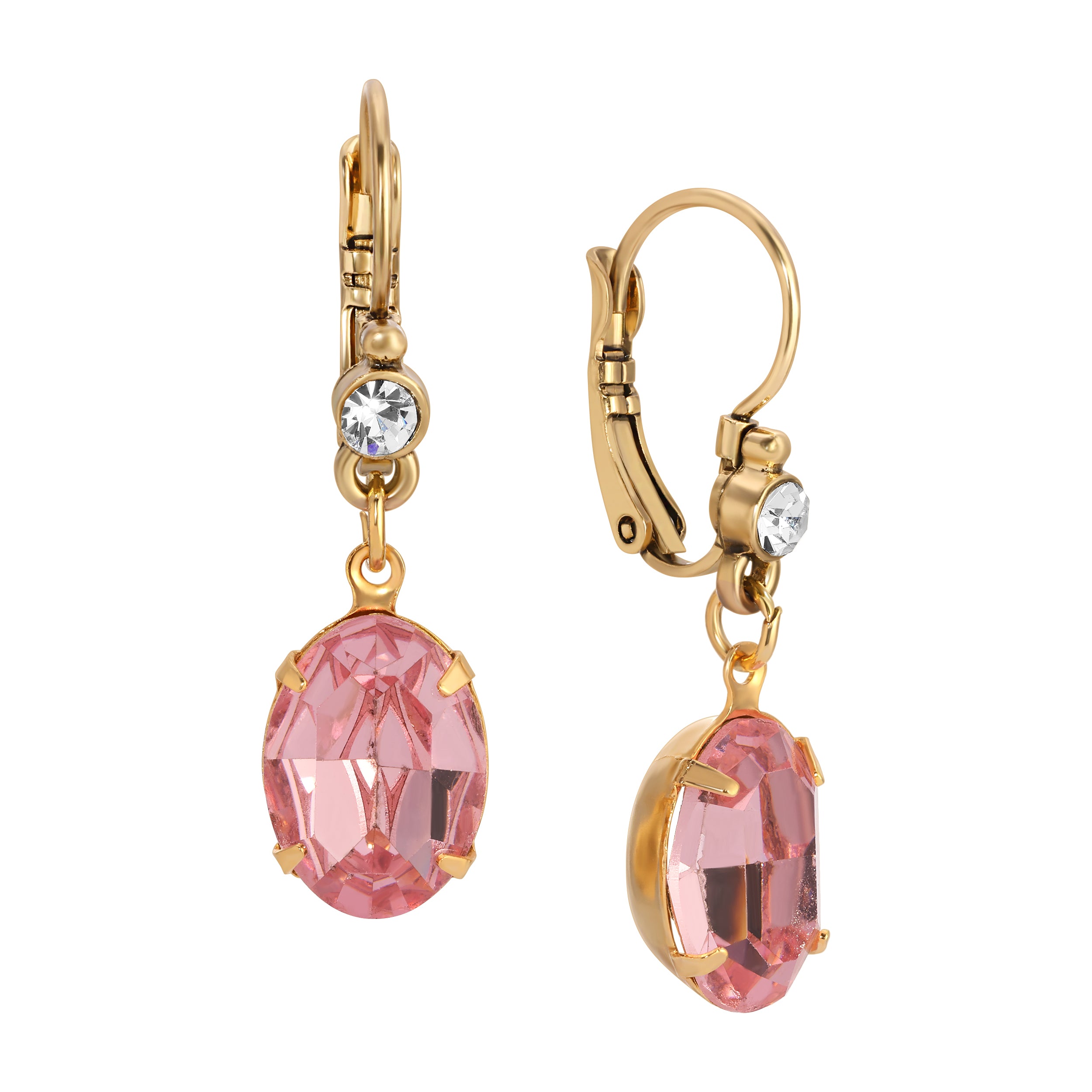 1928 Jewelry Rose Pink Austrian Crystal Drop Earrings
