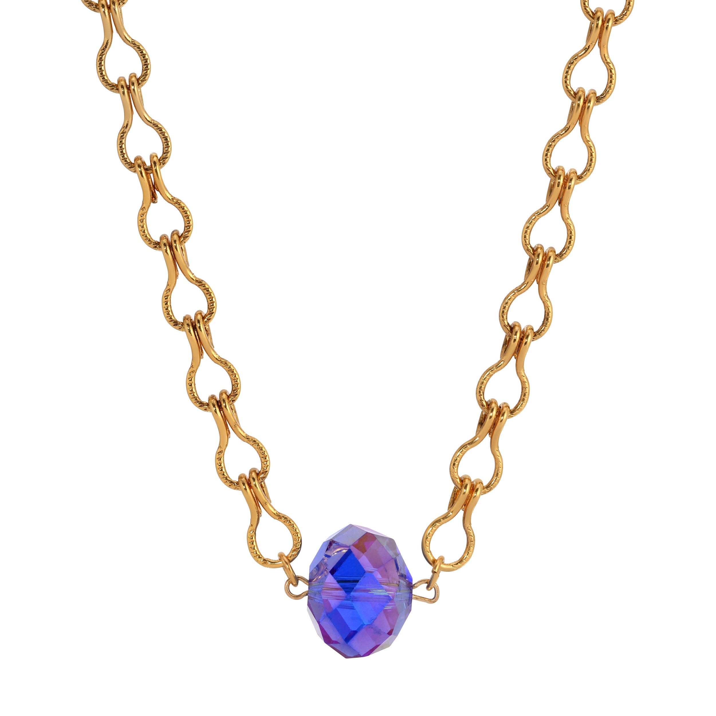 1928 Jewelry Light Sapphire Blue AB Crystal Ladder Chain Necklace 16"