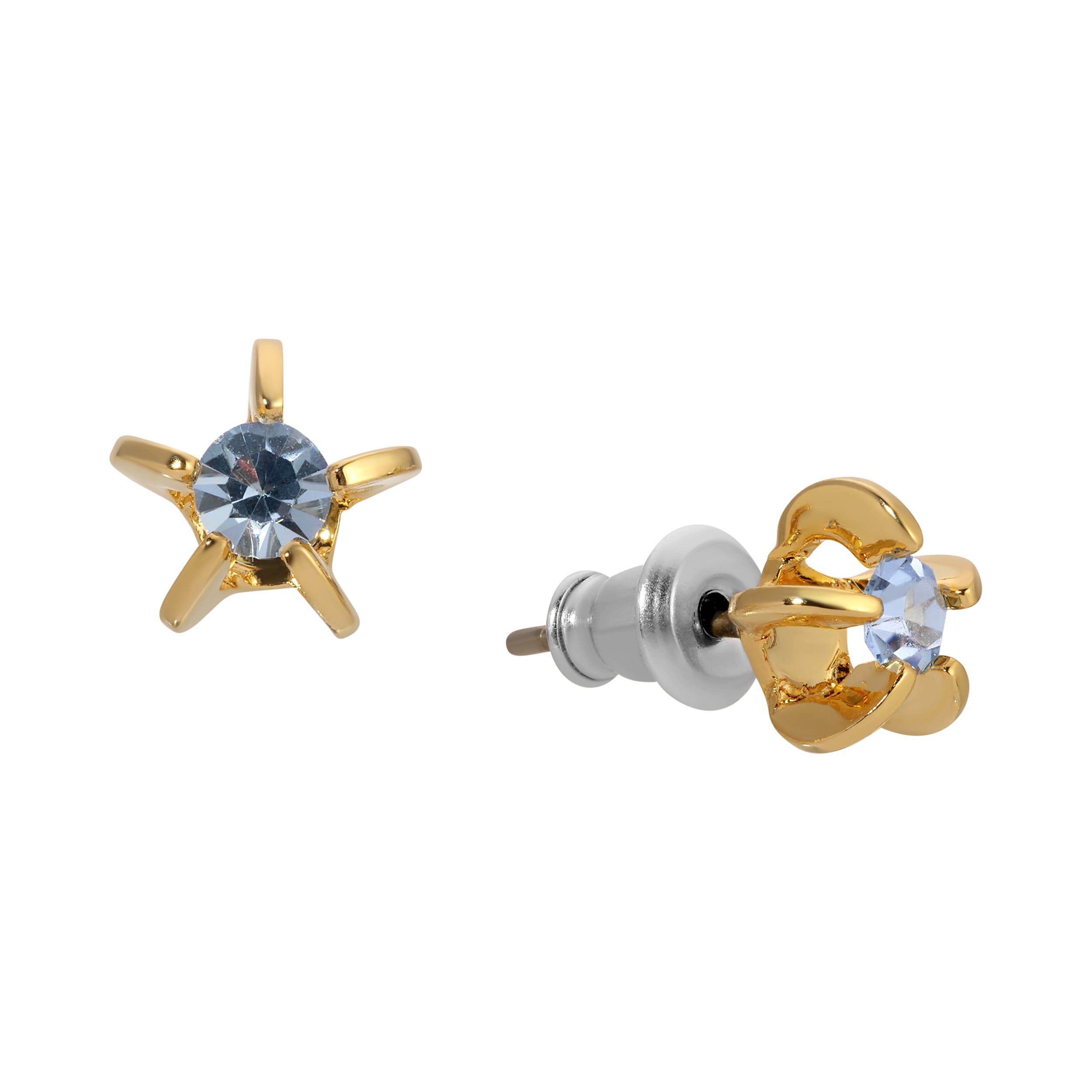 1928 Jewelry Round Light Sapphire Crystal Star Stud Earrings