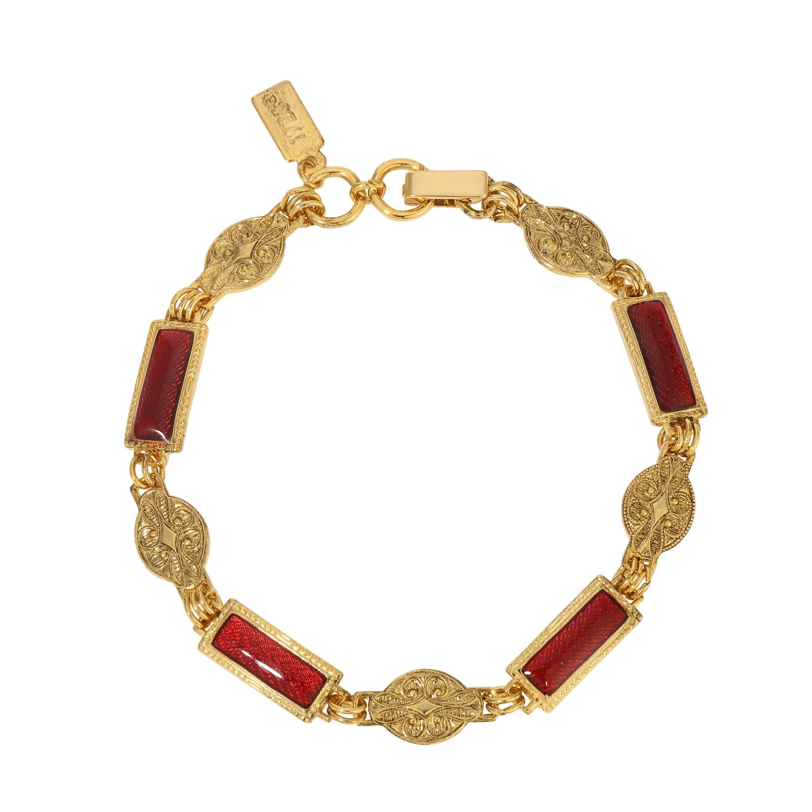 1928 Jewelry Baroque Heirloom Gold Link Bracelet