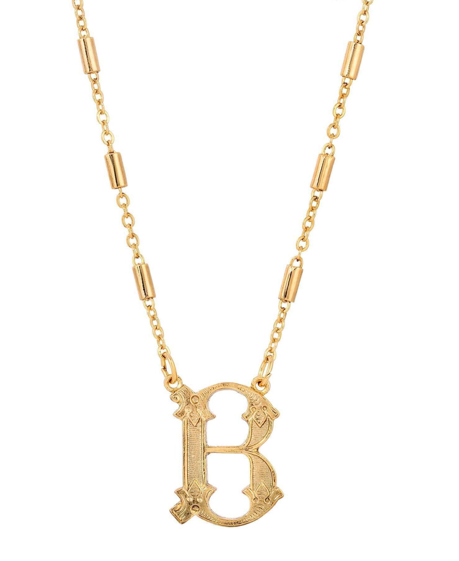 1928 Jewelry Old Fashioned Initial Pendant Necklace 15" + 3" Extender