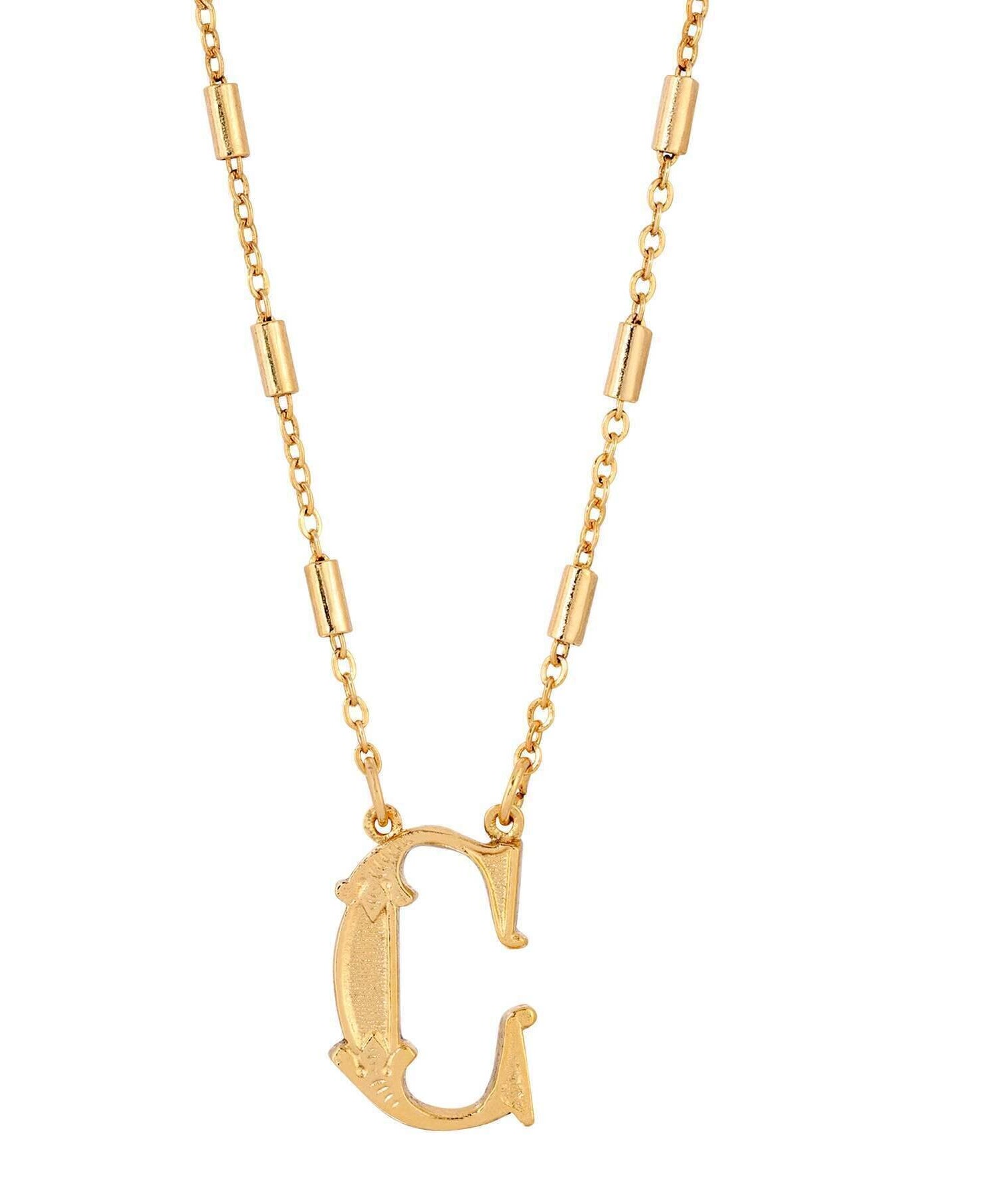 1928 Jewelry Old Fashioned Initial Pendant Necklace 15" + 3" Extender