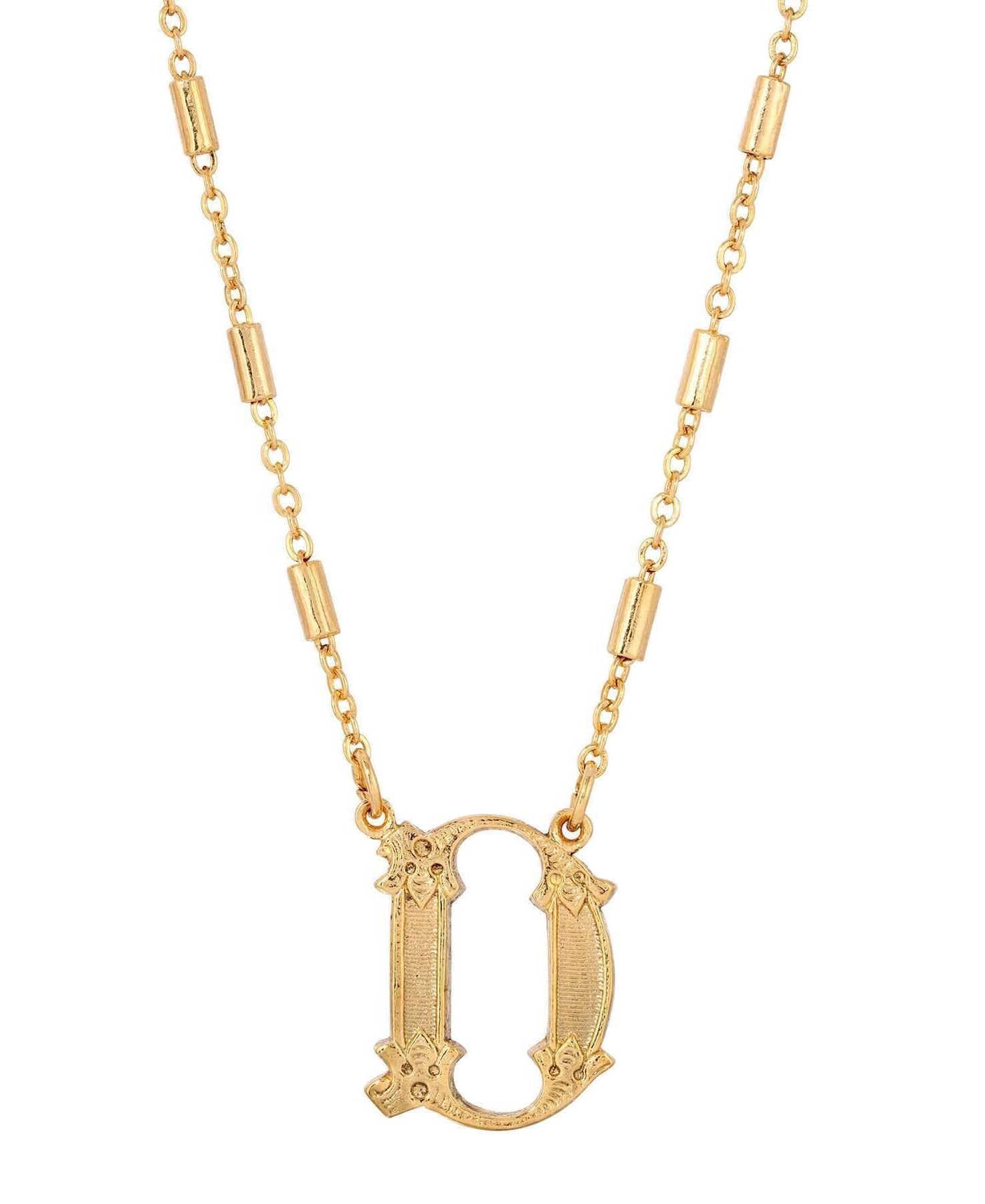 1928 Jewelry Old Fashioned Initial Pendant Necklace 15" + 3" Extender