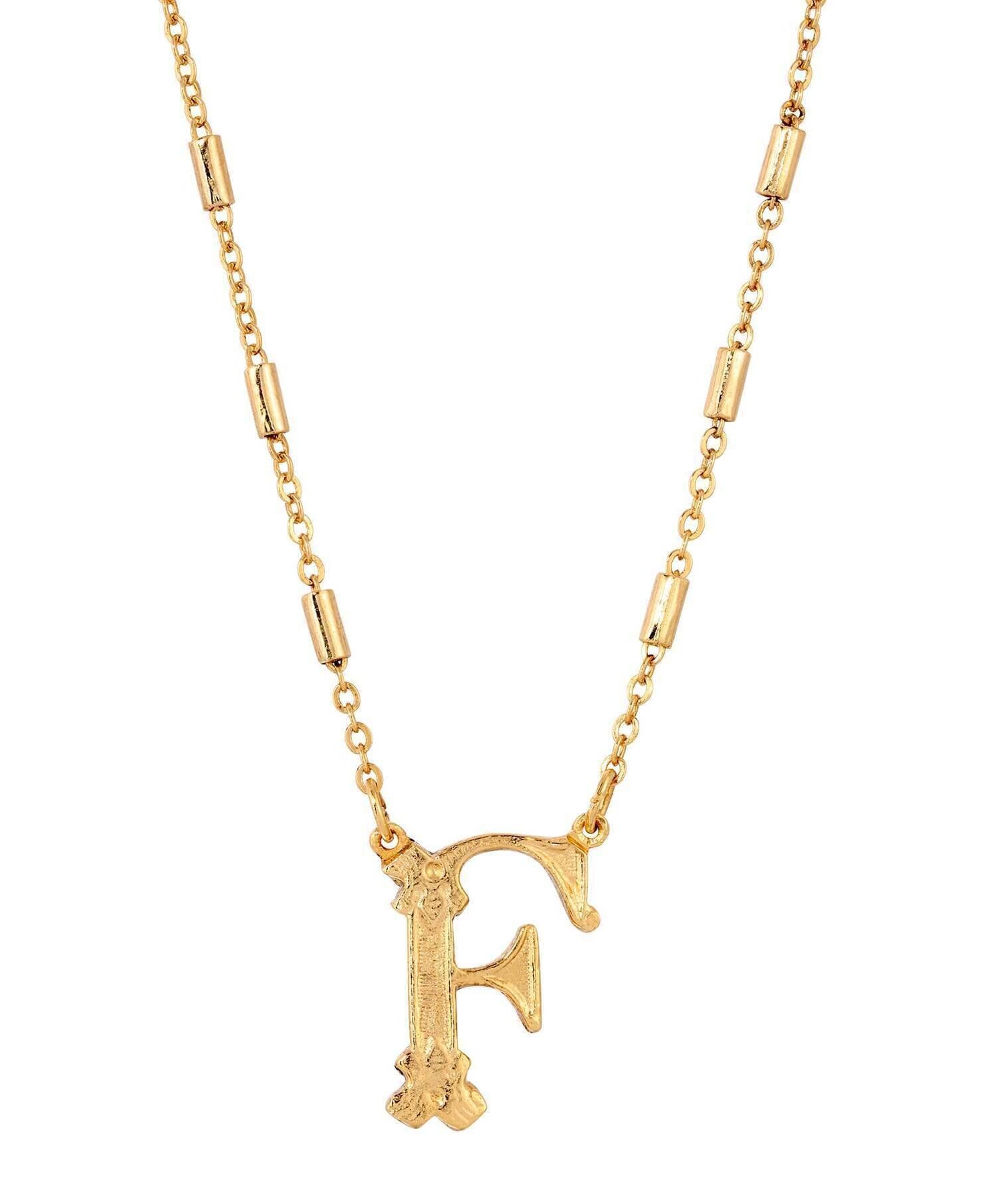 1928 Jewelry Old Fashioned Initial Pendant Necklace 15" + 3" Extender