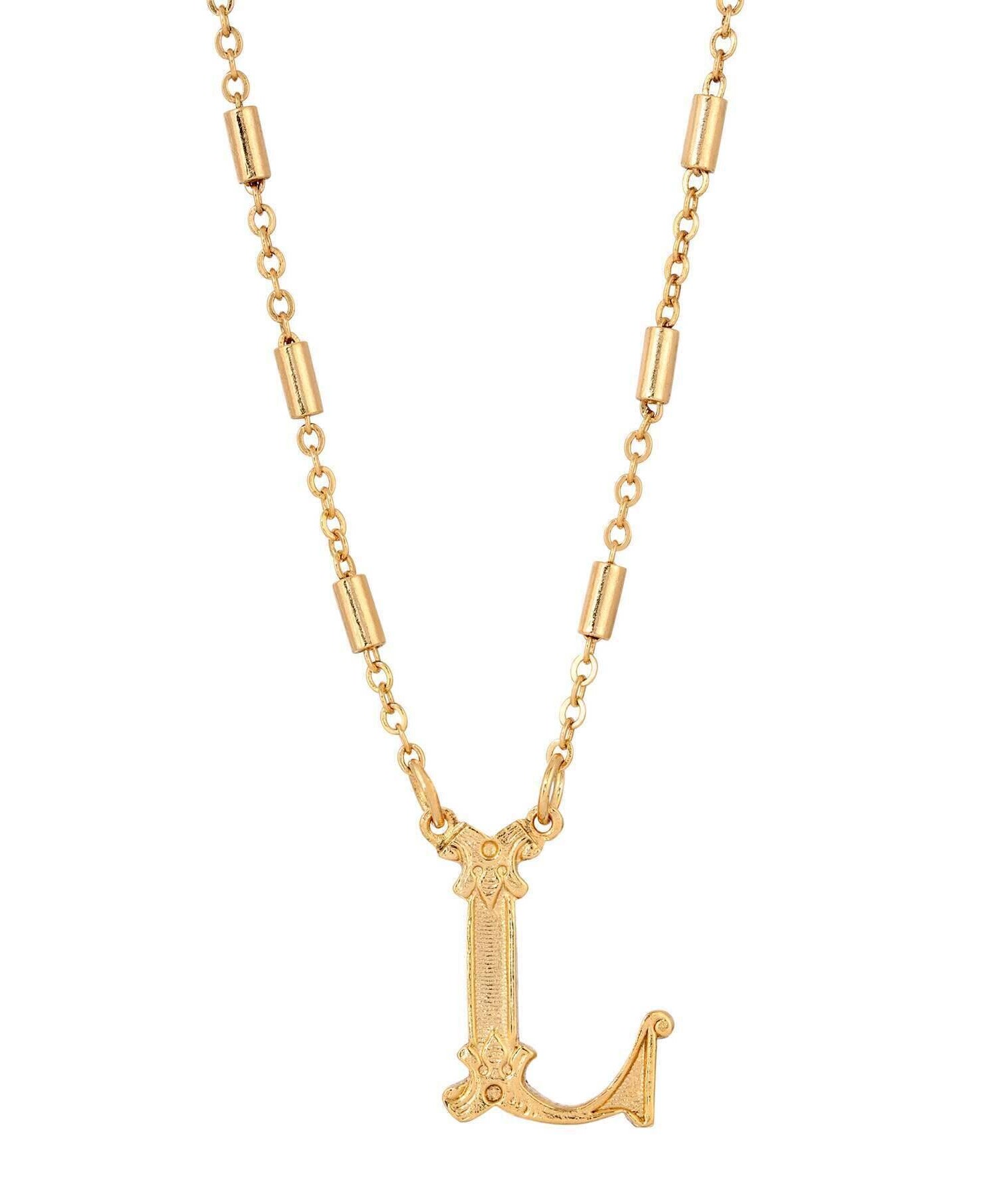 1928 Jewelry Old Fashioned Initial Pendant Necklace 15" + 3" Extender