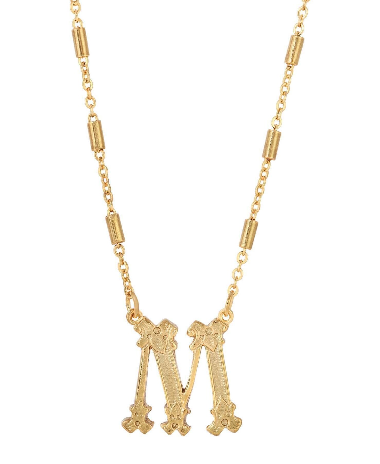 1928 Jewelry Old Fashioned Initial Pendant Necklace 15" + 3" Extender