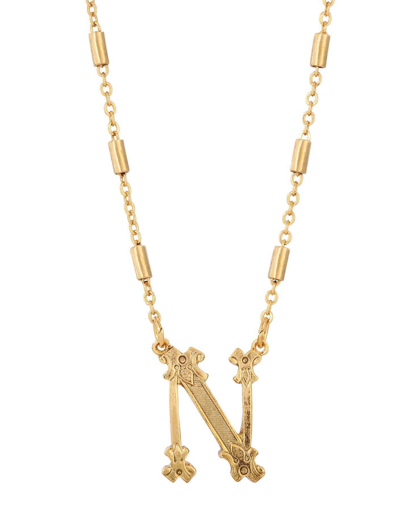 1928 Jewelry Old Fashioned Initial Pendant Necklace 15" + 3" Extender