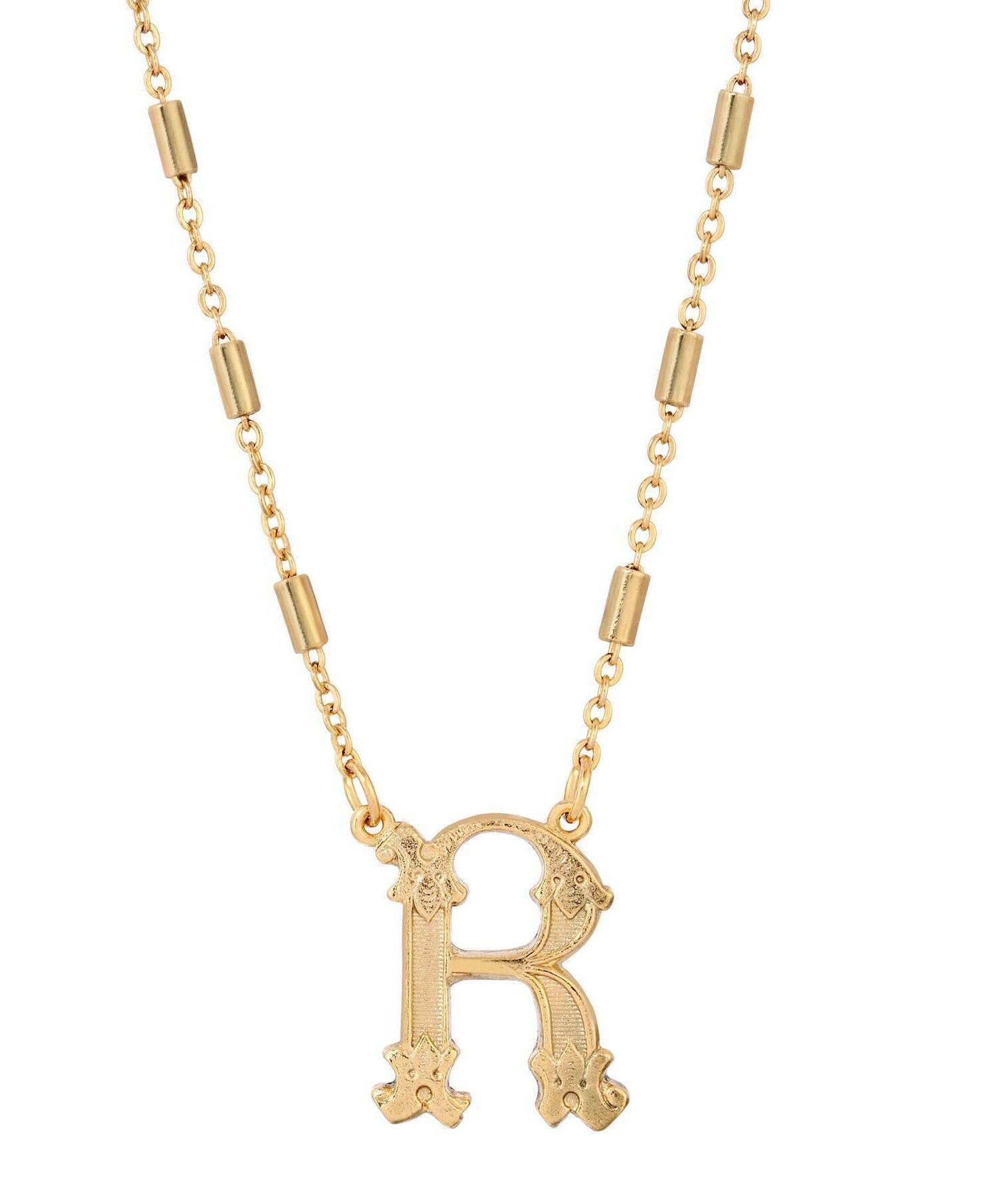 1928 Jewelry Old Fashioned Initial Pendant Necklace 15" + 3" Extender