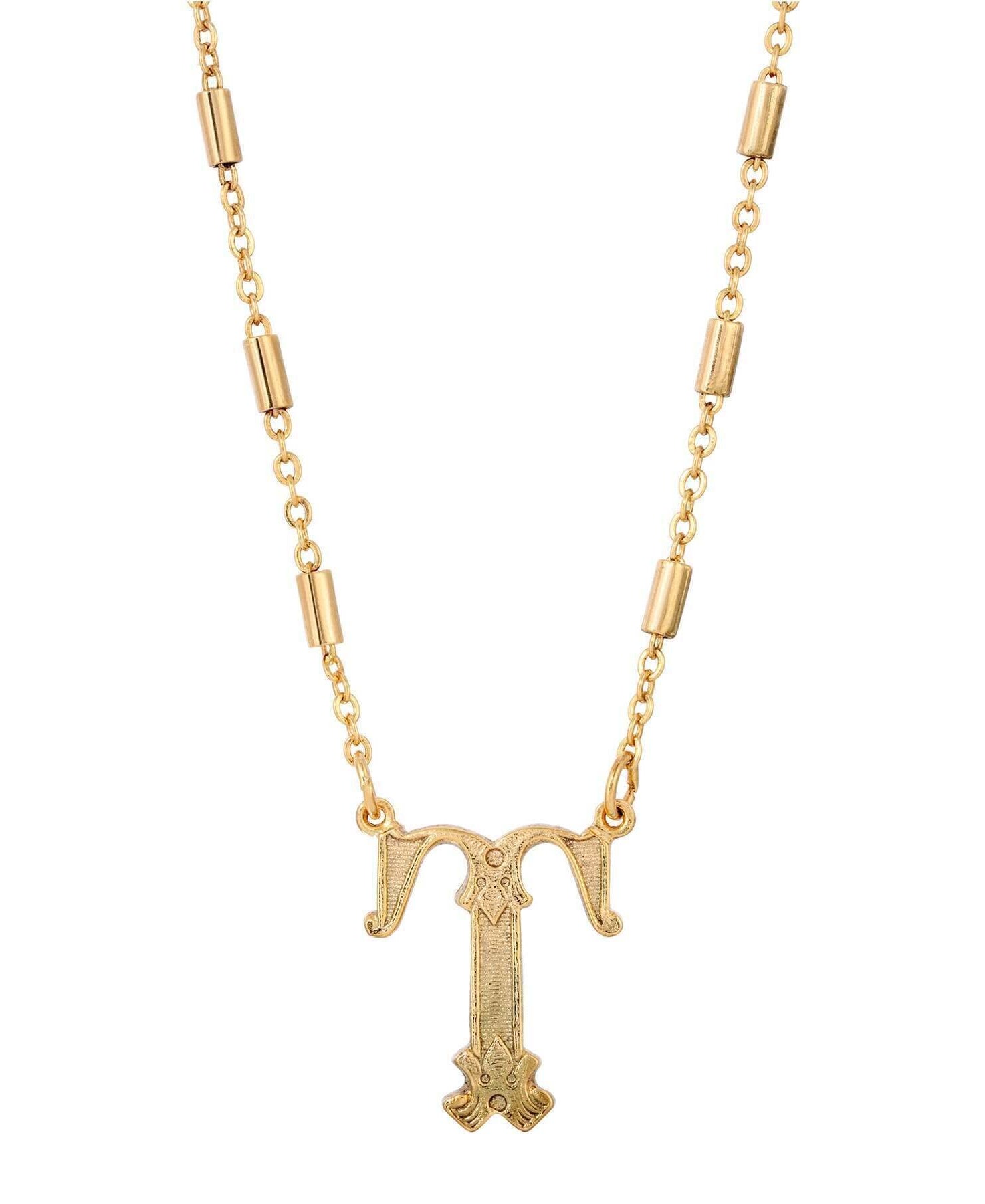 1928 Jewelry Old Fashioned Initial Pendant Necklace 15" + 3" Extender