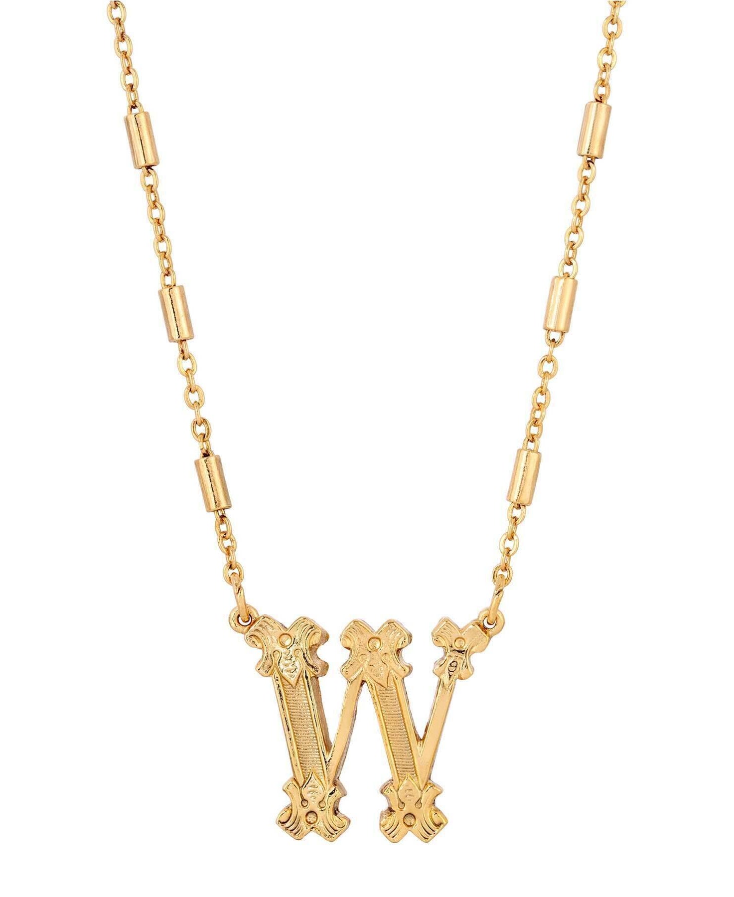 1928 Jewelry Old Fashioned Initial Pendant Necklace 15" + 3" Extender