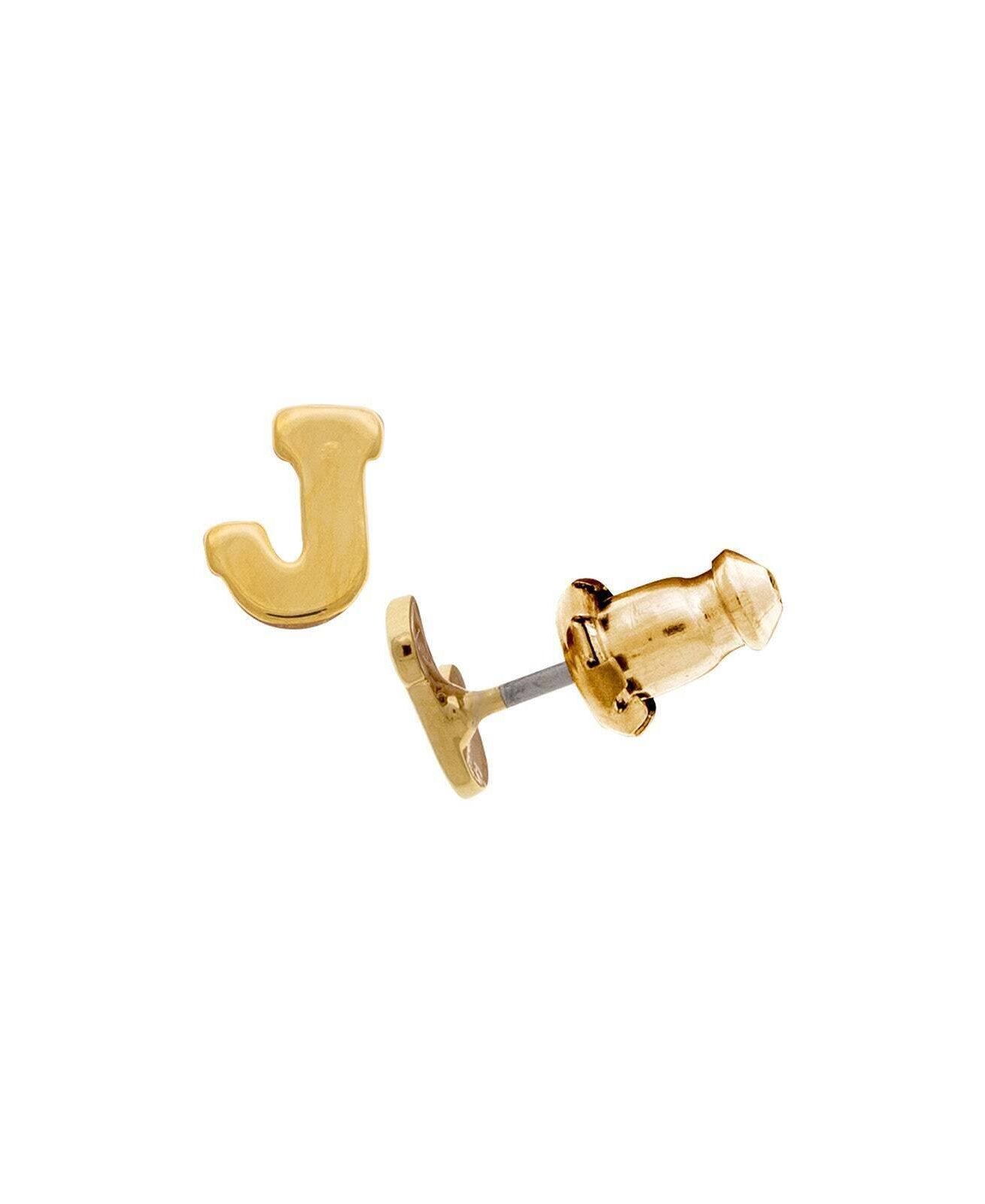 1928 Jewelry Gold Initial Button Earrings