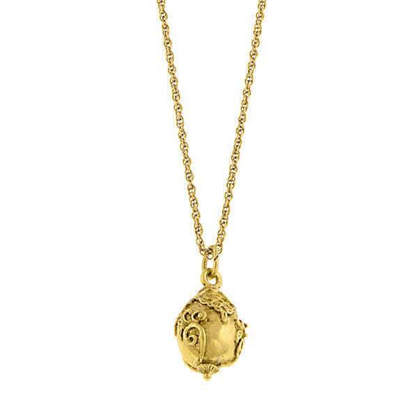 1928 Jewelry Gold Egg Pendant Necklace 16" + 3" Extender