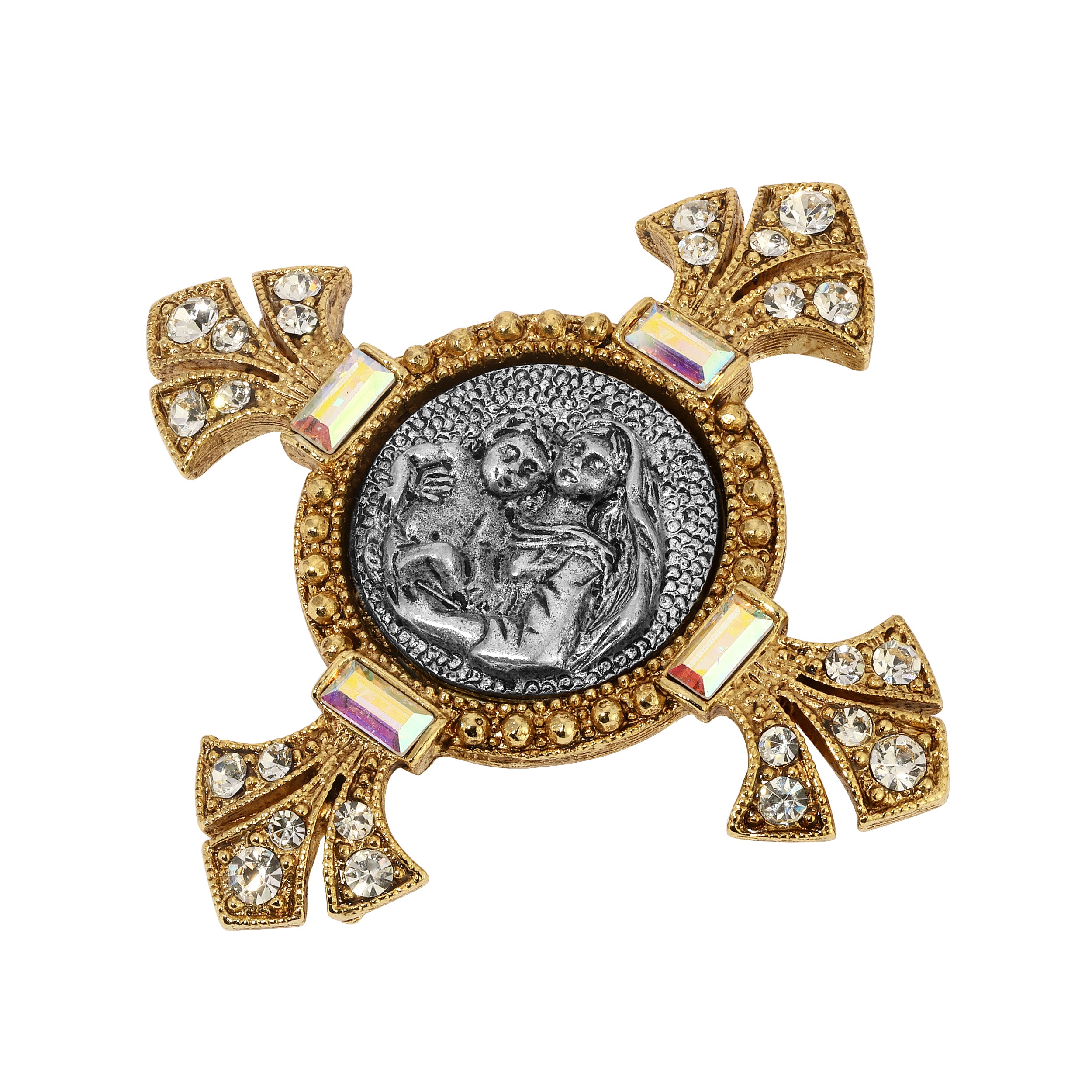 Symbols Of Faith Madonna And Child Crystal Pin