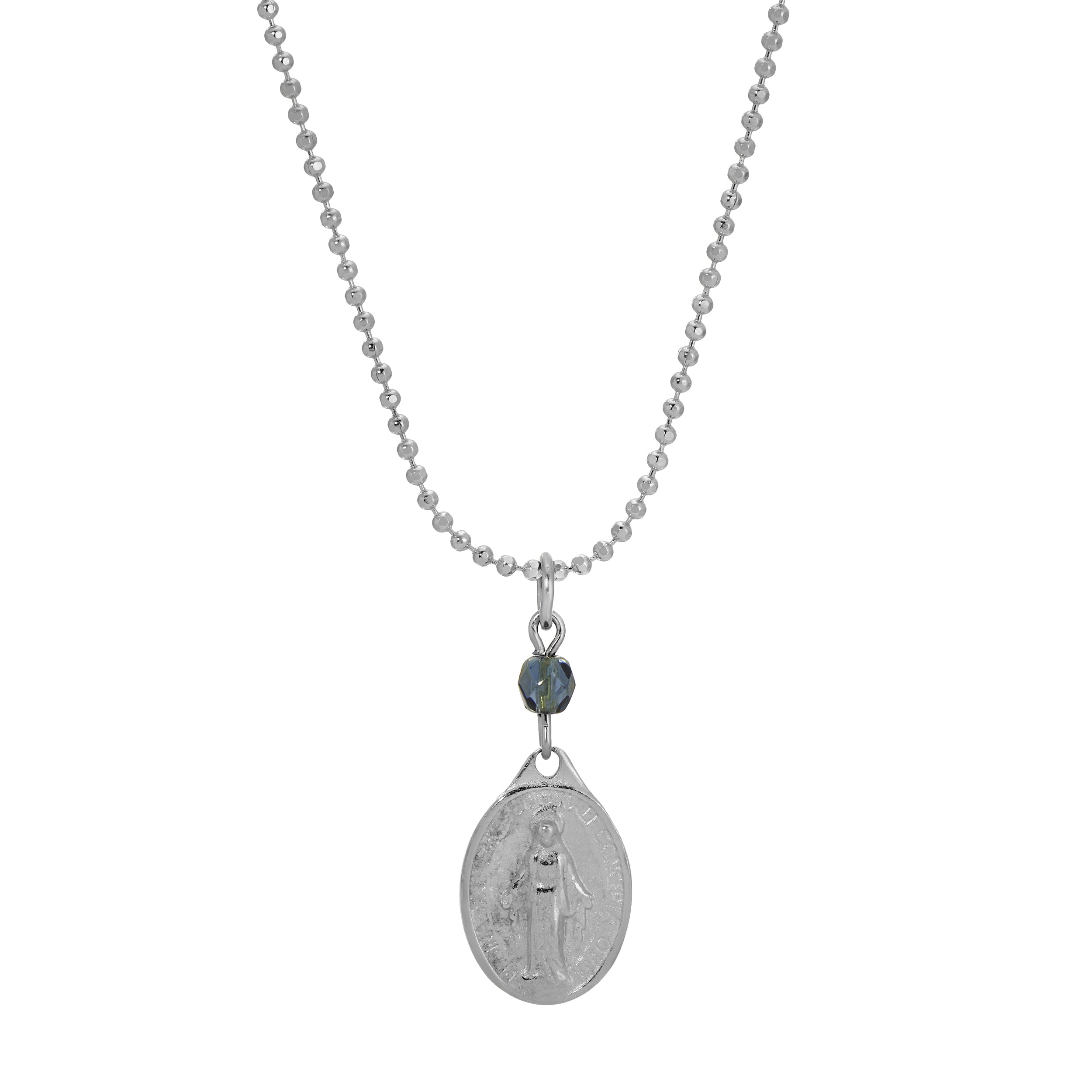 Symbols Of Faith Miraculous Medal Pendant Necklace 16"