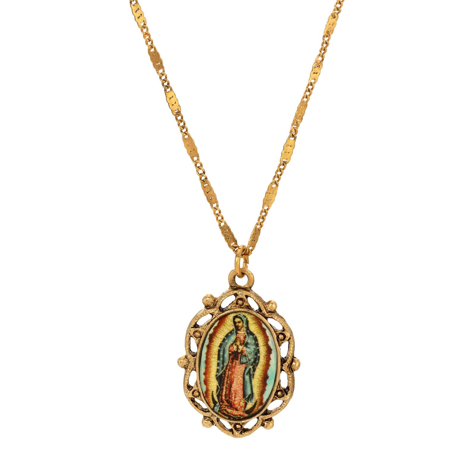 Symbols Of Faith Our Lady of Guadalupe Oval Pendant 15"